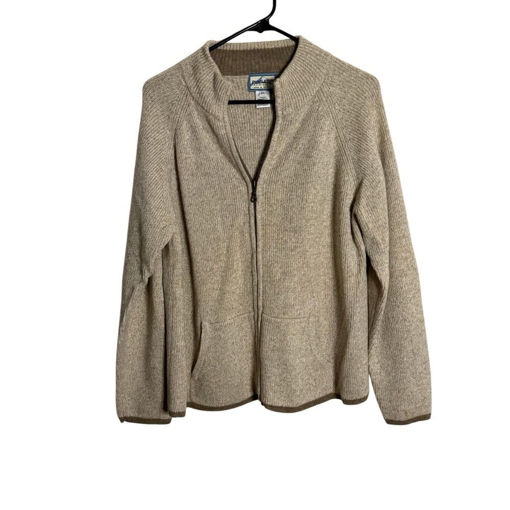 Pendleton Originals Men's Lambswool Blend Full Zip Cardigan Sweater Beige XL